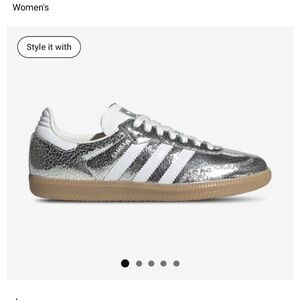 Adidas Silver and White Sneakers - Samba